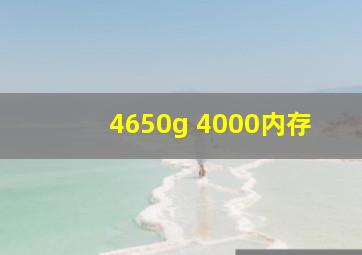 4650g 4000内存